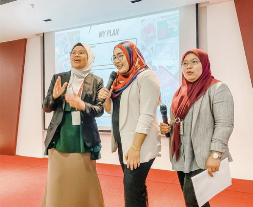Corporate leadership seminar group activity